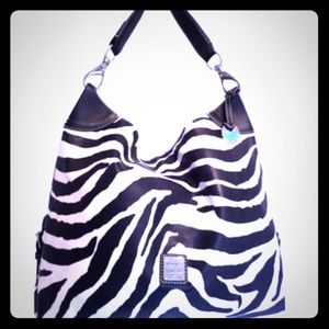 Dooney And Bourke extra large zebra hobo bag